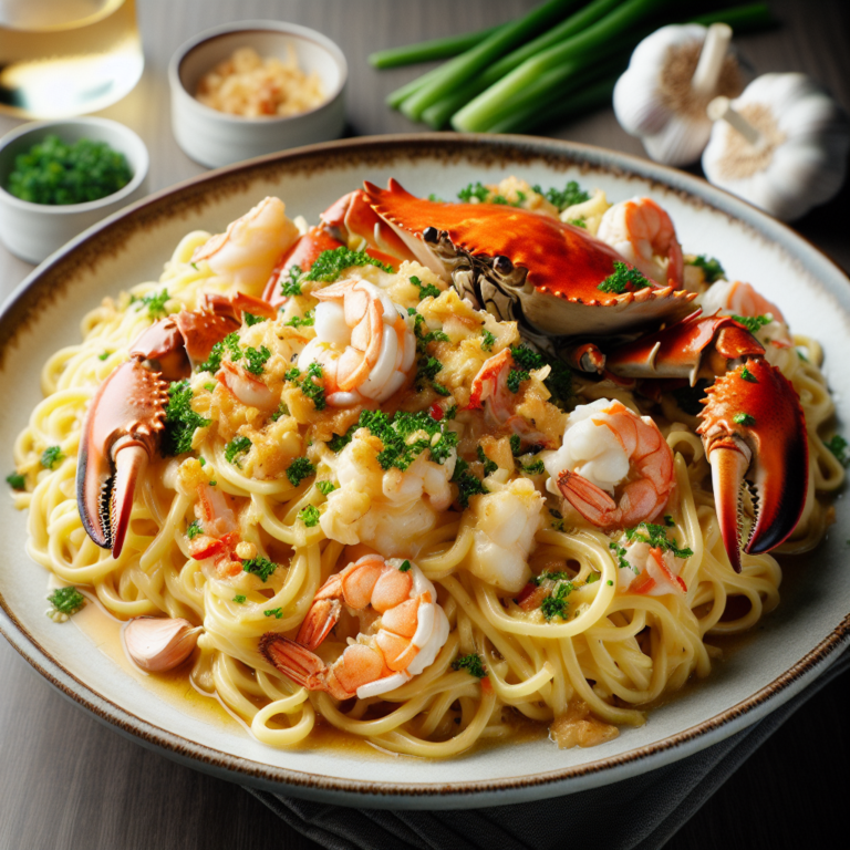 Crustacean Garlic Noodles Recipe - Savory Seafood Delight