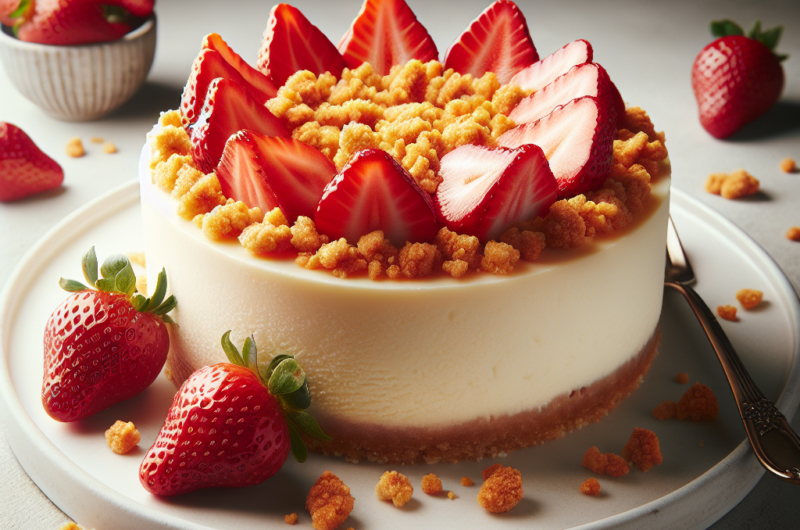 Delicious Strawberry Crunch Cheesecake Recipe